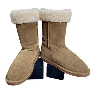 Bearpaw Women's Brown Beige Faux Boots Size 10
